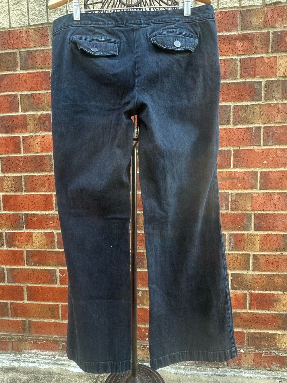 Ann Taylor Jeans Wide-Leg Denim Sailor Style Button Nautical Coastal Academia - Picture 8 of 16
